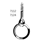 Line drawing of a circular ring with a rope passing through its top, forming a knot, with the numbers 7112 and 7124 to the left.